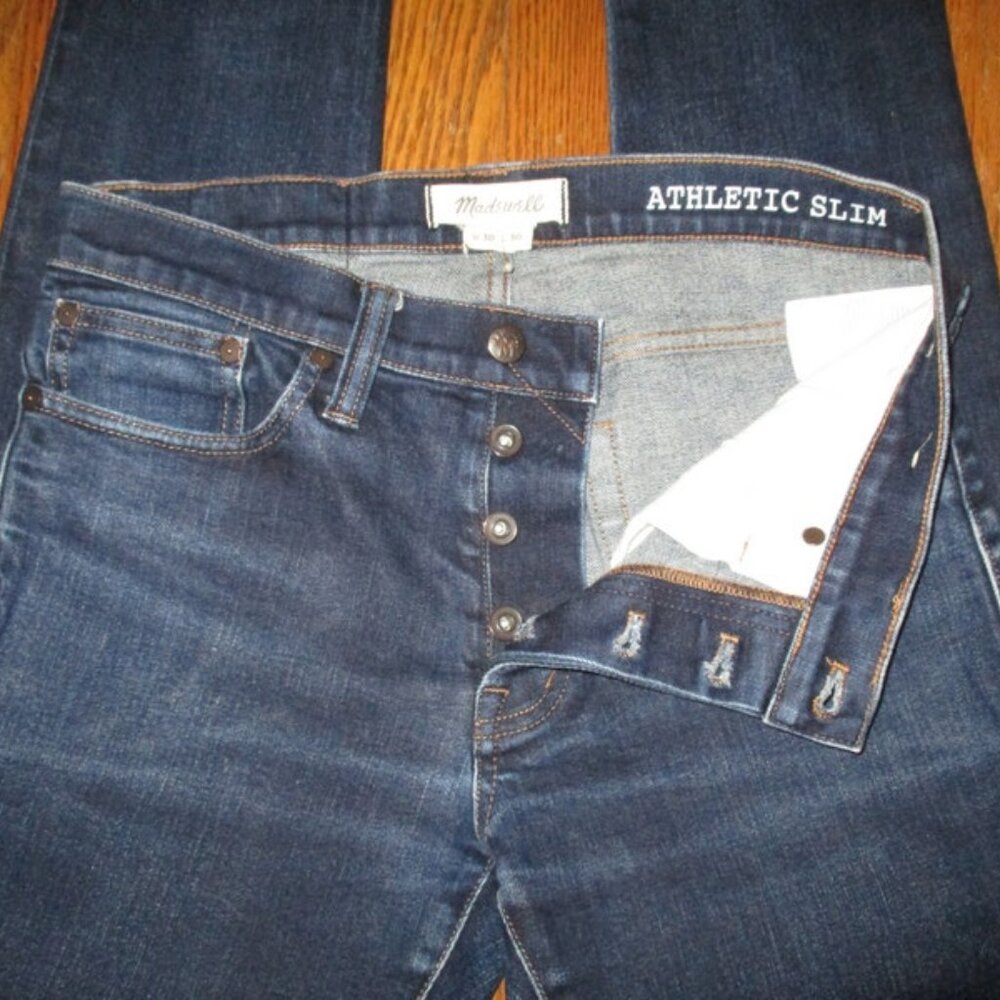 MADEWELL Athletic Slim Selvedge Jeans Sz 30 - Picture 3 of 12
